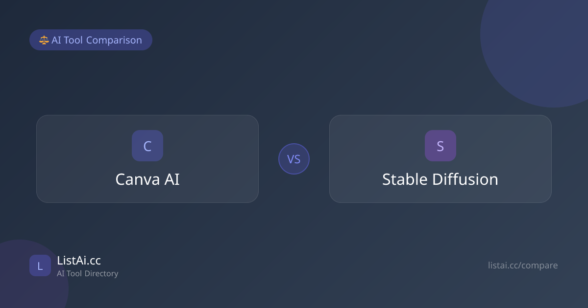 Canva AI vs Stable Diffusion - AI Tool Comparison | ListAi.cc
